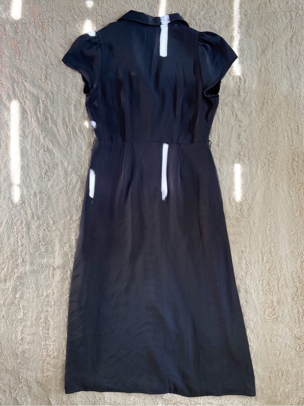 Aritzia Wilfred Shirt Dress Vintage Navy Midi Button Front Size M - Picture 11 of 11